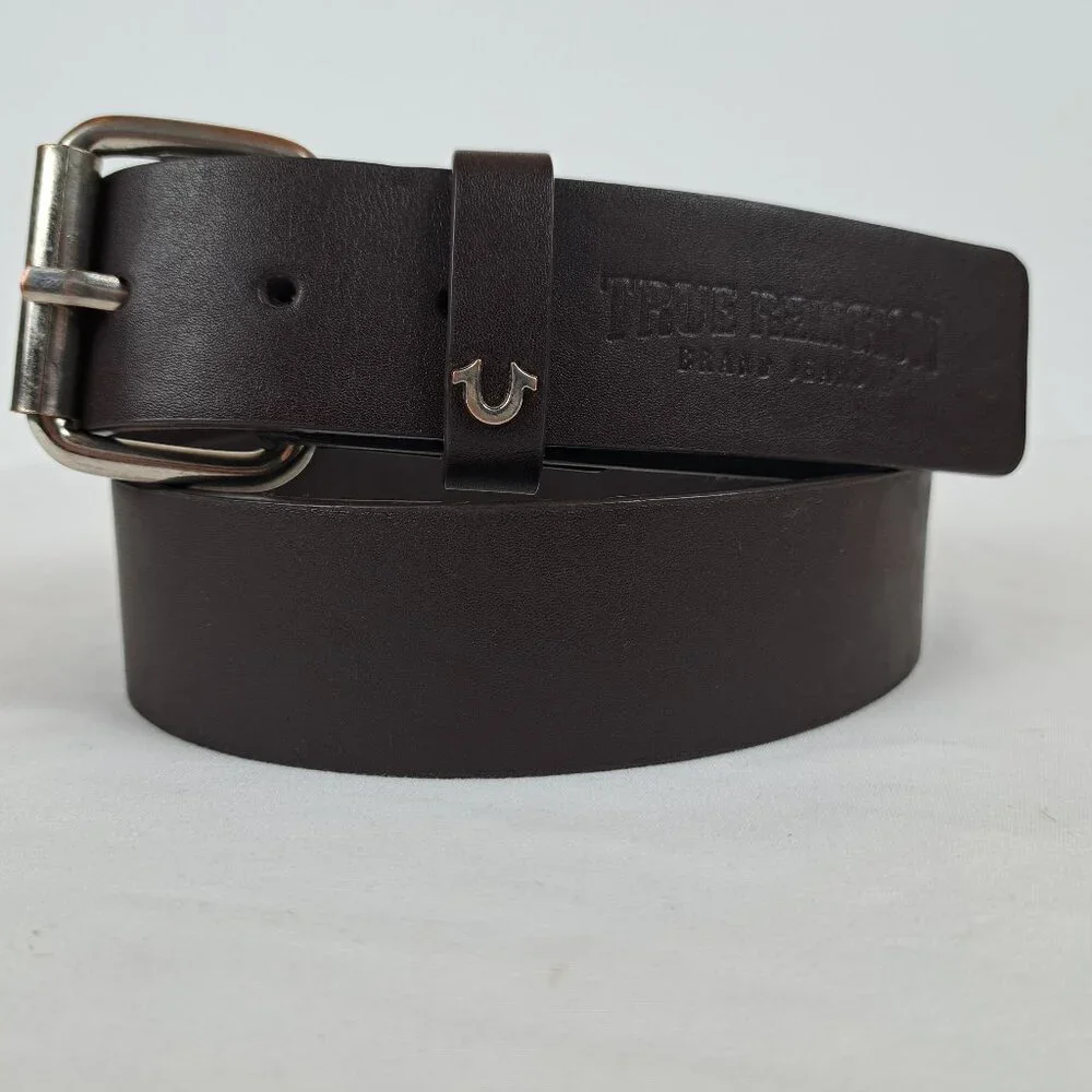 True Religion Classic Dark Brown Casual Belt Size 36